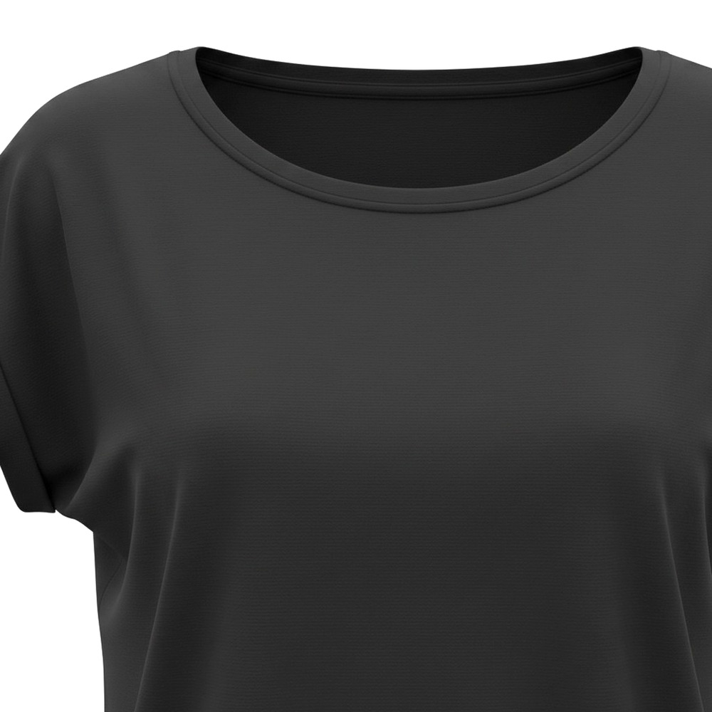 NWT Soya Concept Black Scoop Neck Rolled Short Sleeve Top #1770 Size XS - Picture 5 of 11